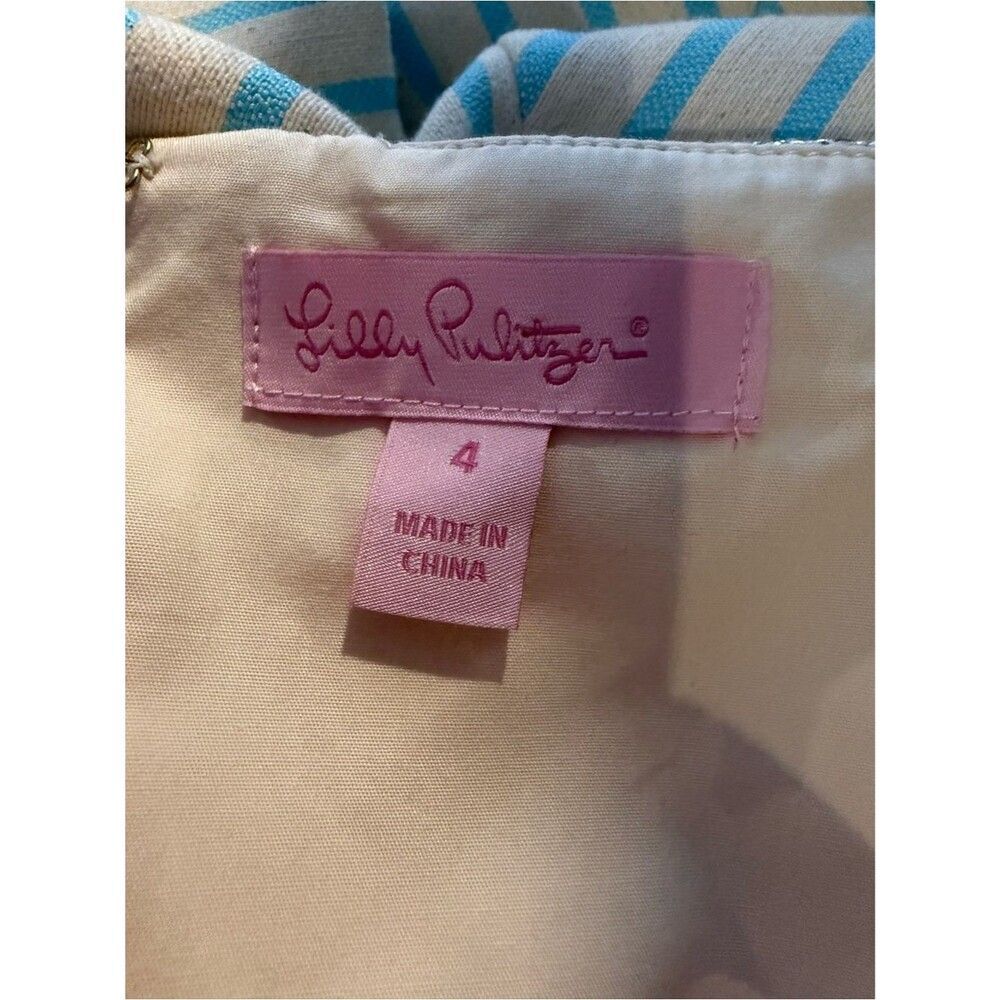 Lilly Pulitzer Remi Dress Women's Size 4 Strapless Blue Horizon Bayview Stripe - Picture 9 of 15